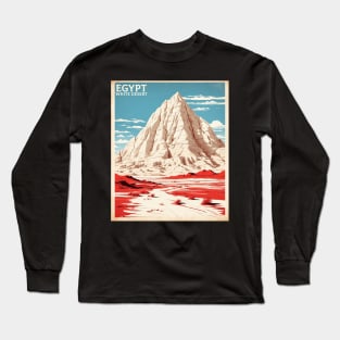 Egypt White Desert Vintage Poster Tourism Long Sleeve T-Shirt